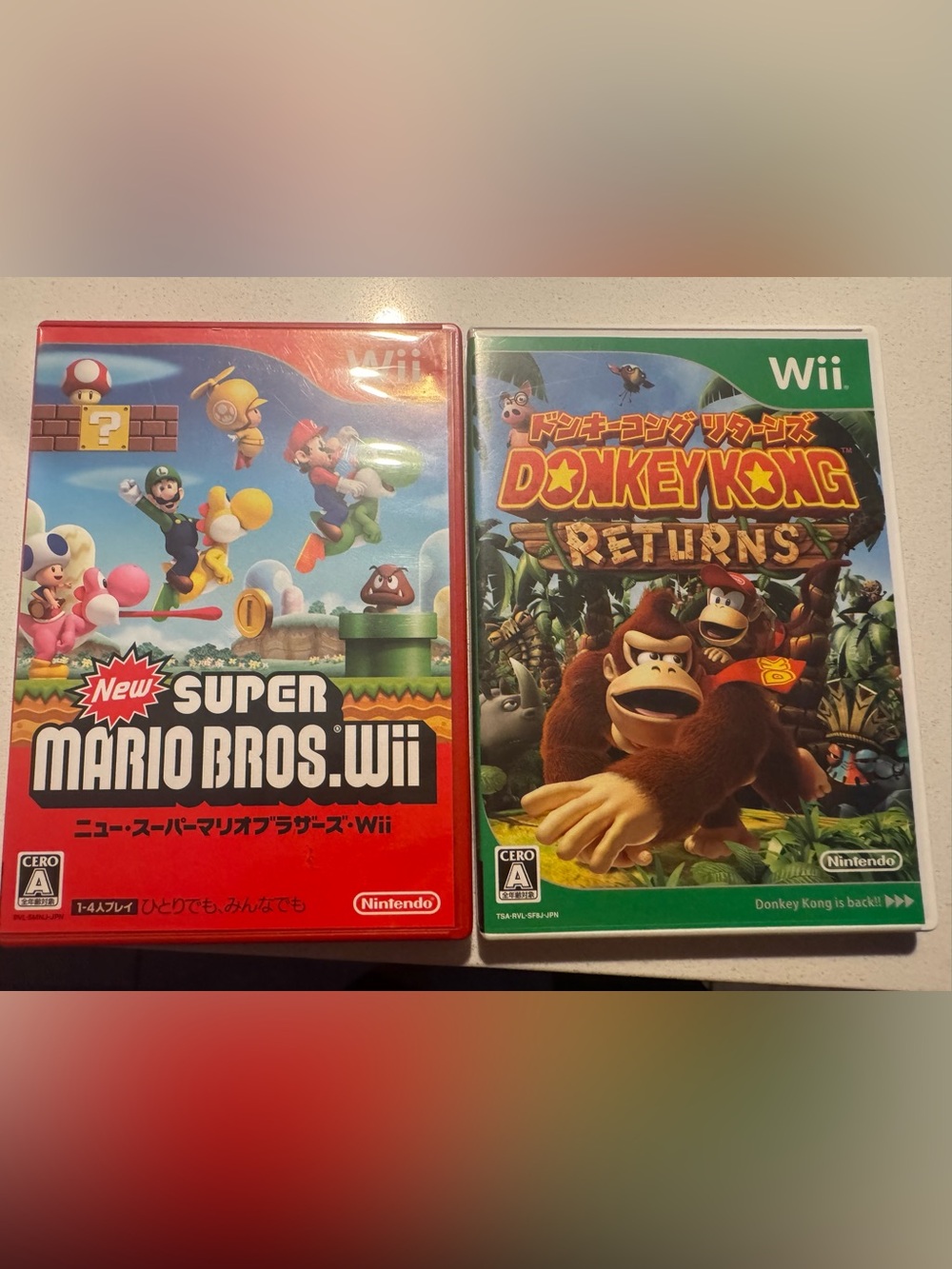Nintendo Wii Super Mario Bros & Donkey Kong Returns in Japanese - CIB w/manuals